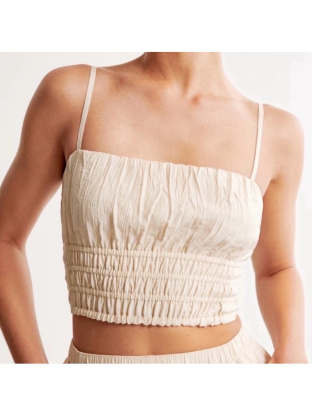 Abercrombie Crinkle Textured Ruched top